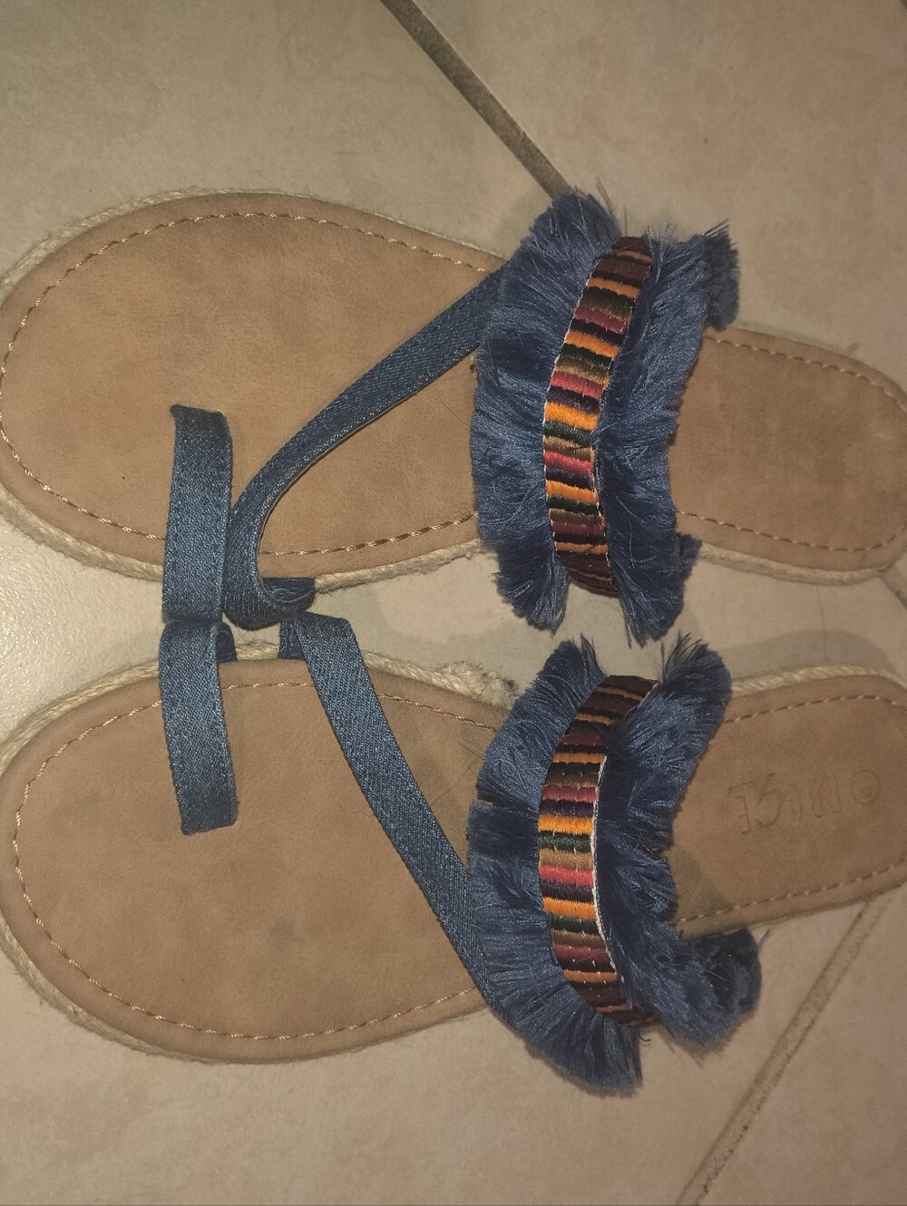 Rouge Denim Sandal. Sz 10